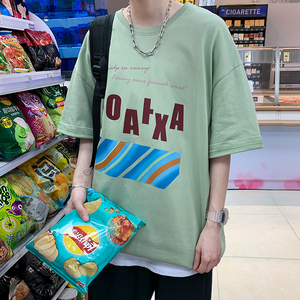 短袖t恤潮流宽松百搭打底衫半袖ins潮牌港风简约衣服A161-T40-P25图片