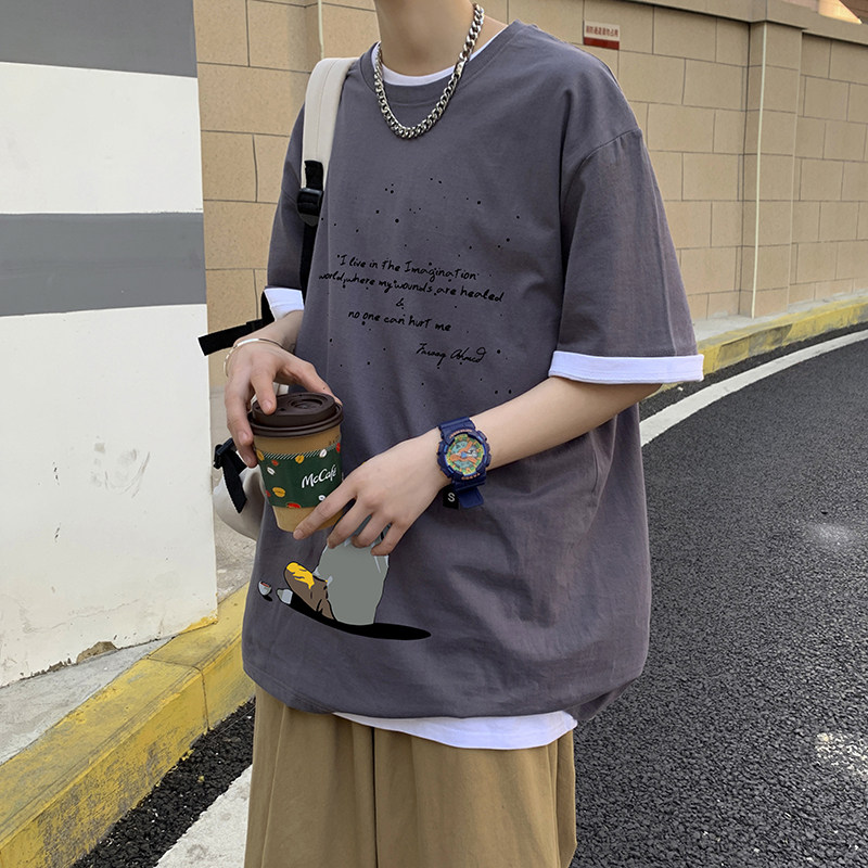 短袖t恤打底衫ins潮牌潮流衣服韩版简约百搭青少年A161-T08,男装T恤,电商A161