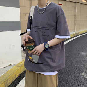 短袖t恤打底衫ins潮牌潮流衣服韩版简约百搭青少年A161-T08图片