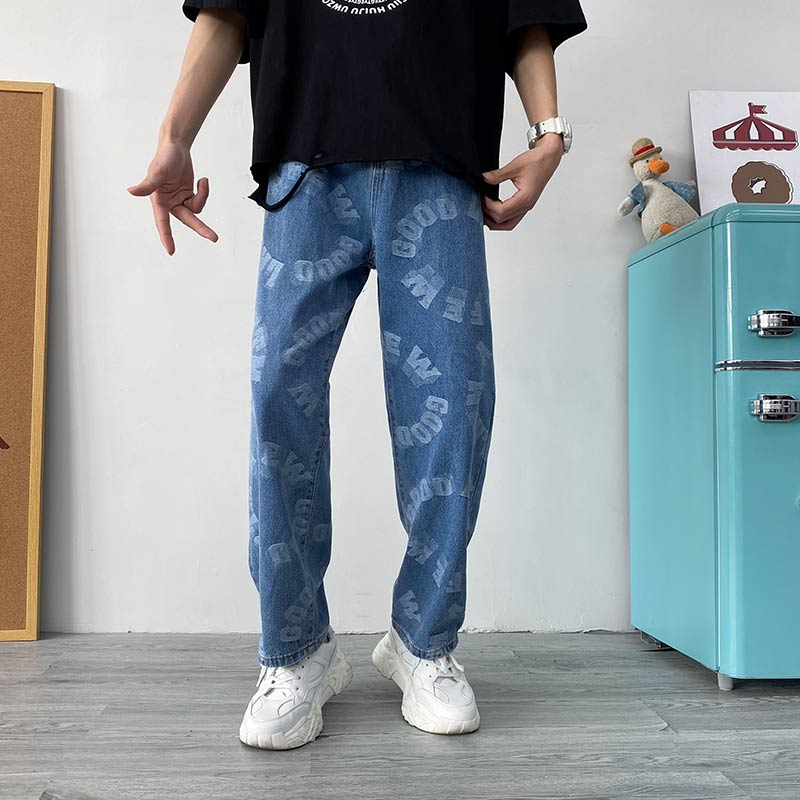 牛仔裤男2021年新款夏季薄款直筒宽松春秋潮流潮牌A161,男装牛仔裤,电商A161