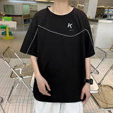 纯色短袖打底t恤男ins港风宽松百搭衣服情侣半袖上衣A161-B08-P30，男装T恤，电商A161