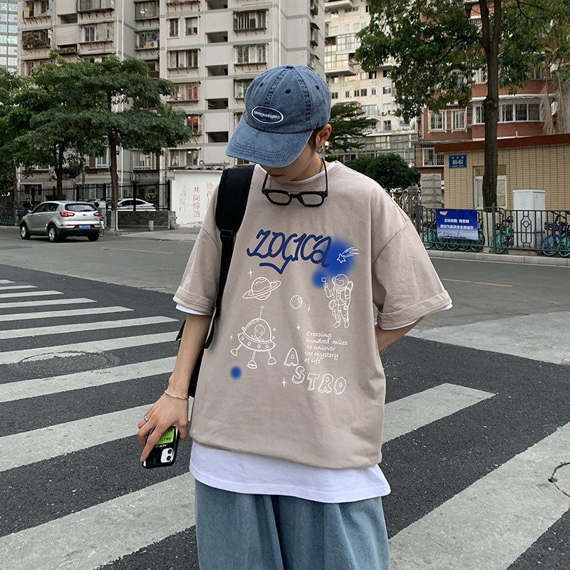2021新款夏季半袖男短袖T恤男装潮牌潮流上衣服A161-T05-P25,男装T恤,电商A161