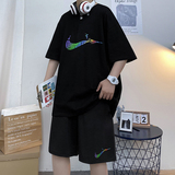 短裤套装外穿夏季潮流宽松五分裤休闲潮短袖两件套A161-TZ04，男装套装，电商A161