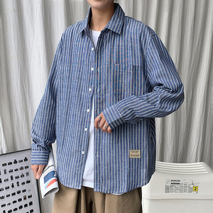 衬衫男夏季薄款韩版潮流休闲修身男短袖衬衣外套A161- C18-P35图片
