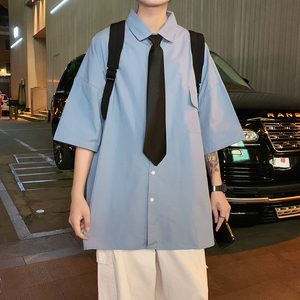潮牌ins超火t恤男士港风潮流百搭宽松半袖体恤A161-W1053图片