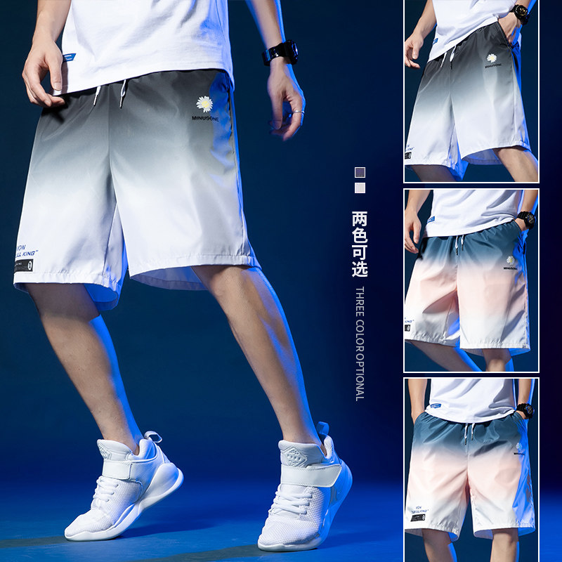 短裤男2021夏季新款针织五分裤运动裤宽松透气裤子A161-D2201-P30图片