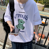 夏新款ins潮牌印花短袖T恤男嘻哈宽松情侣体恤A161-T42，男装T恤，电商A161
