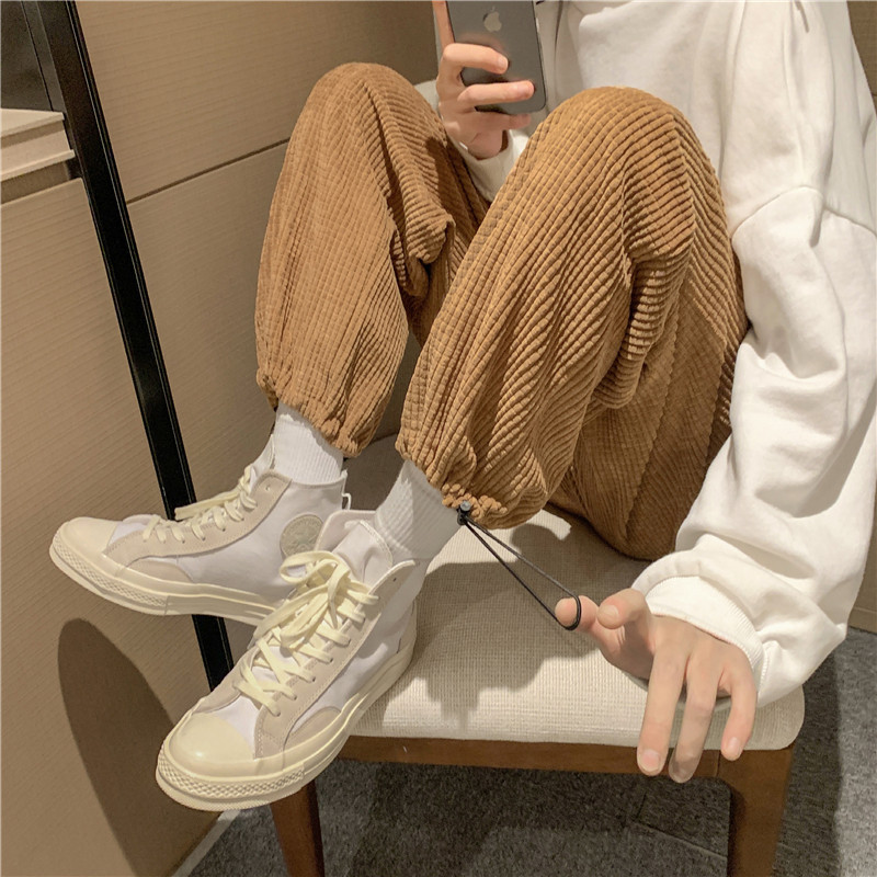秋季休闲针织运动束脚裤男潮流宽松韩版抽绳百搭A161-G313,男装休闲裤,电商A161