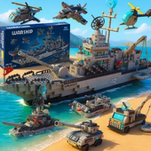 2026新款 大型55驱逐舰航空母舰积木拼装 玩具6男孩生日8礼品物12岁