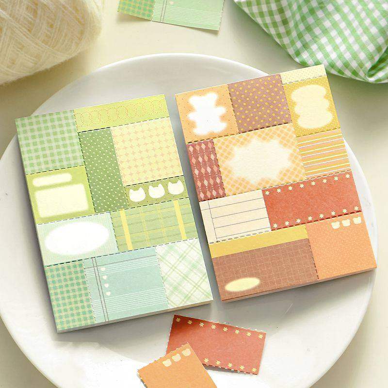 糖果魔法屋拼布便签本无粘性韩系高颜值格纹拼贴装饰手帐素材纸,文具电教/文化用品/商务用品,便签本/便条纸/N次贴,淘宝优惠券,粉丝福利购,淘宝优惠卷