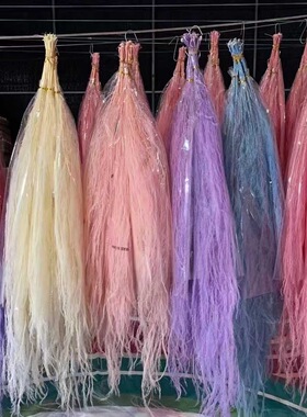 婚庆仿真花龙须草永生花婚庆婚礼大堂花艺永生花垂感长毛龙须草