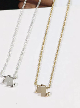 热销出口尾货新款logo铜镀金银字母外贸饰品短款锁骨链时尚项链女