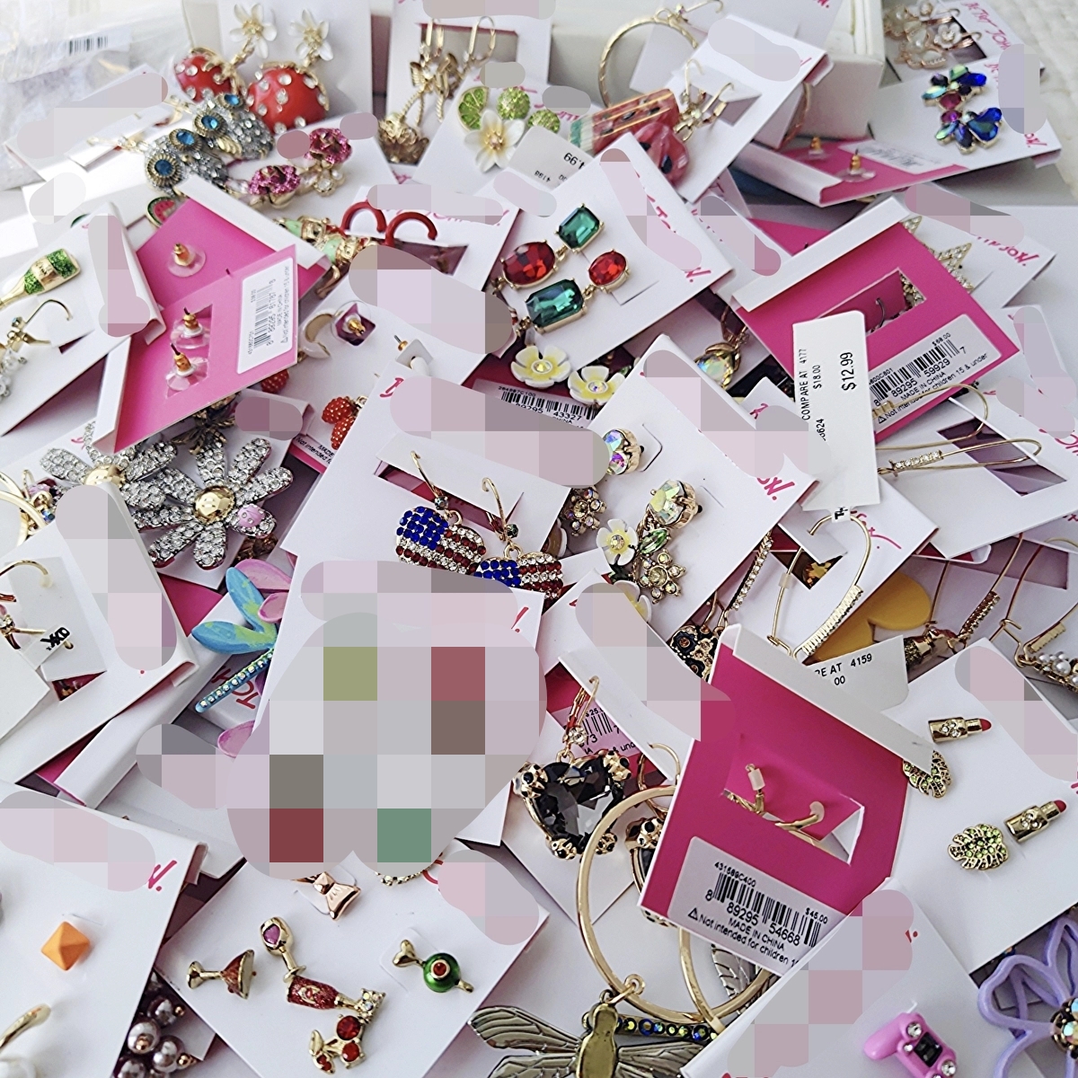 纯原保真出口余量尾货BJ新款logo滴油珐琅镶钻简约气质高级耳环B