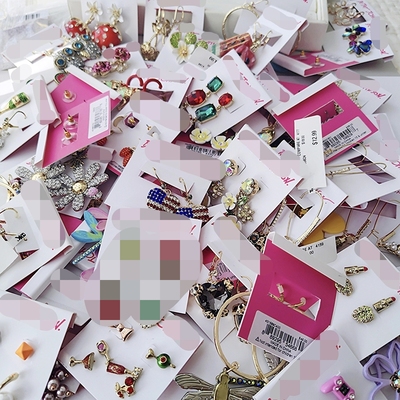 纯原保真出口余量尾货BJ新款logo滴油珐琅镶钻简约气质高级耳环B