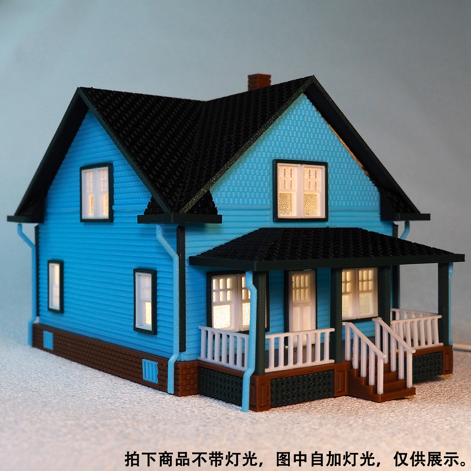 微缩场景64比例房屋模型砖瓦玩具摆件别墅欧美式建筑模型diy六