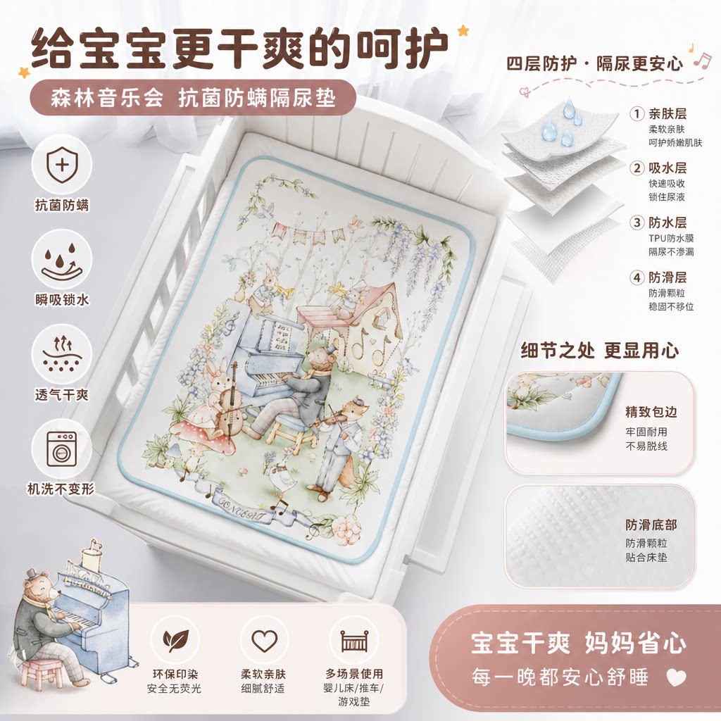 10A抗菌除螨新生儿大尺寸隔尿垫