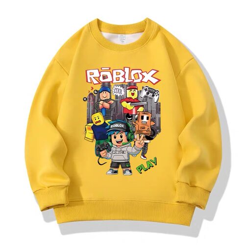跨境roblox中大儿童男孩秋冬季长袖薄款学生卫衣百搭打底衫长袖潮