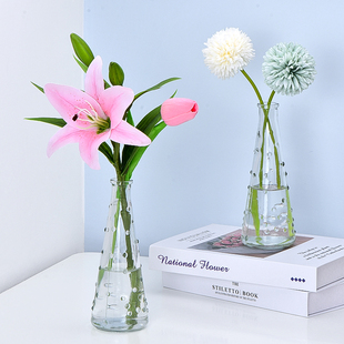 ins 饰摆设 仿真花小摆件假花朵拍照道具百合插花束绢花餐桌酒柜装