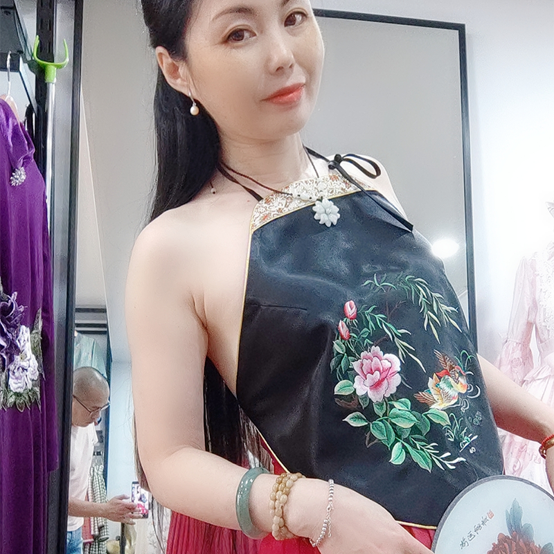语衣涵紫手工定制真丝肚兜绣花汉服内搭睡衣性感大码来图个性特别