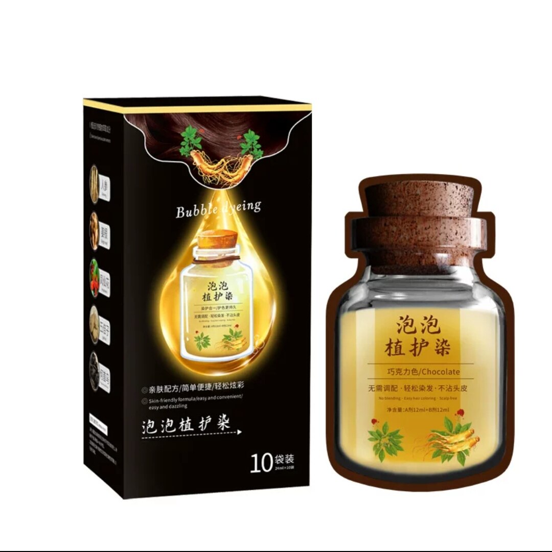 秀阁怡美姿潮流植物染发剂微潮泡泡染发膏植物染植护染怡美资u.