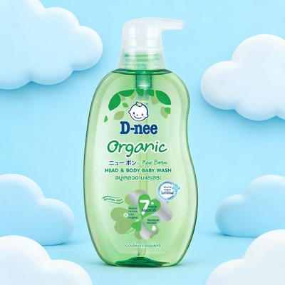 泰国D-nee宝宝有机沐浴露洗发水二合一植物温和大人沐浴全家可用