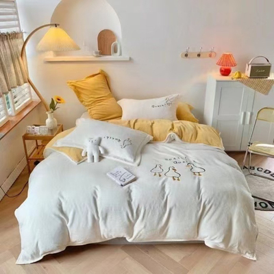 【雅趣】双十一大促 你好鸭！奢享 全消光牛奶绒四件套