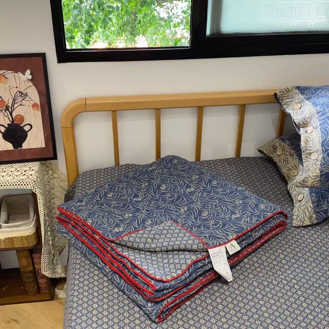 【雅趣】苹安禧  全棉色织提花双层纱柔软舒适透气20%蚕丝夏被