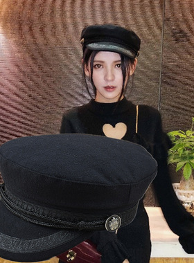 出游海军帽船长帽女小头围欧美风