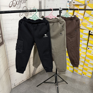 子 加厚保暖男女童小脚收口水貂绒内里长裤 撤柜儿童加绒运动裤 冬季