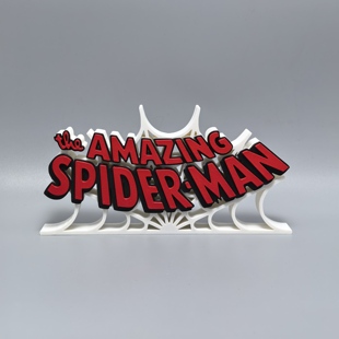 饰 超凡蜘蛛侠logo立牌漫威标志招牌3D打印创意模型桌面摆件装