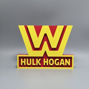 WWE胡克霍根标志立牌HulkHogan周边立体字logo摆件3D打印模型WWF