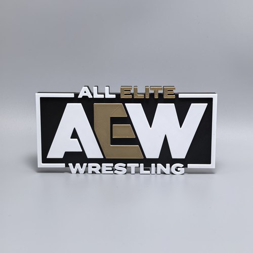 AEW标志立牌摔角联盟logo周边招牌摆件3D打印创意模型立体冰箱贴