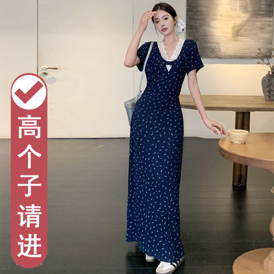 高个子加长版连衣裙到脚踝针织裙