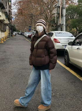 肯豆超好看的高个子短款羽绒服女冬季加长170女生90白鸭绒面包服