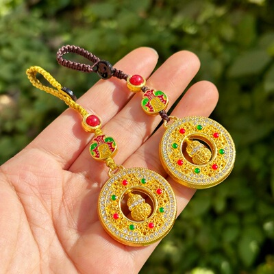 【寺庙流通】五路财神挂件手机链