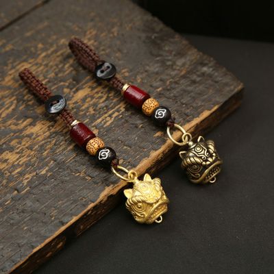 黄铜醒狮钥匙扣吊坠男女汽车钥匙