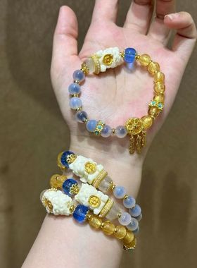 【北京雍款】链半糖金箔琉璃手串