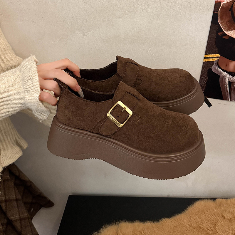 真皮勃肯鞋女外穿2025春秋新款韩版复古小皮鞋厚底防滑不累脚单鞋,女鞋,勃肯鞋/软木鞋,淘宝优惠券,粉丝福利购,淘宝优惠卷