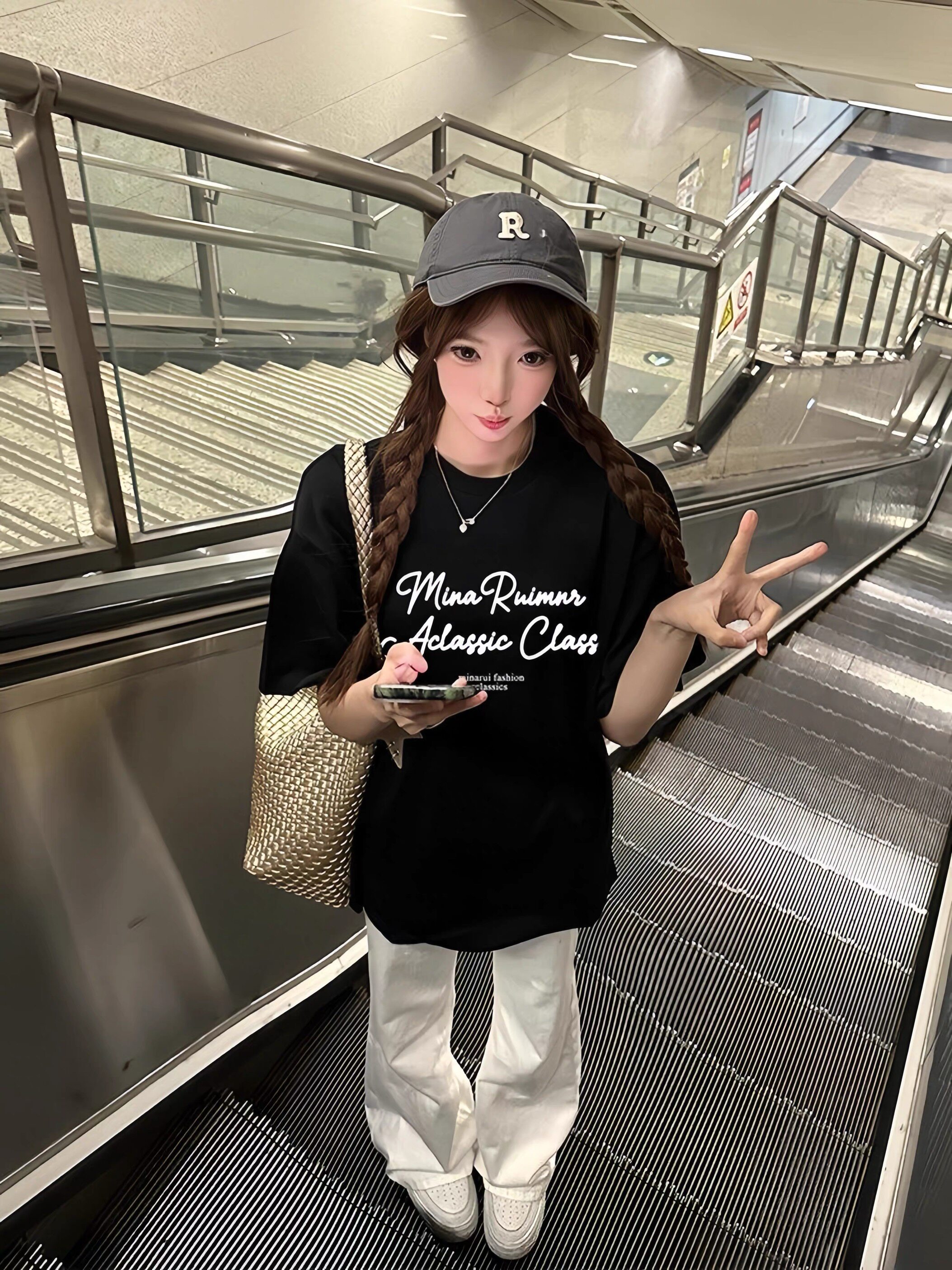 美式高街女童纯棉短袖T恤图片
