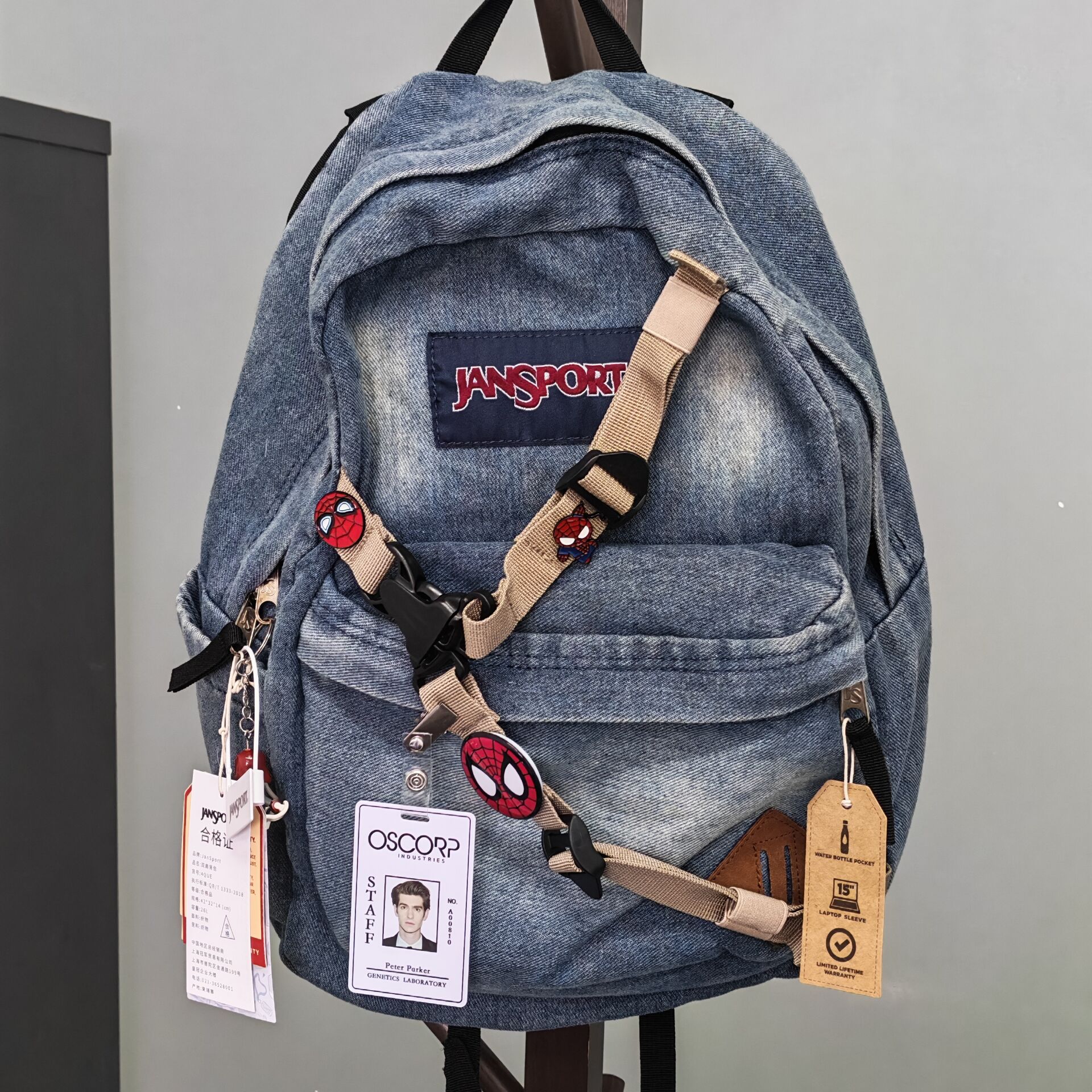 蜘蛛侠同款书包送5挂件