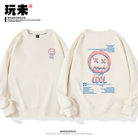 Осенняя тонкая толстовка, модная куртка, оверсайз, подходит для подростков, коллекция 2023, городской стиль, в западном стиле, круглый воротник