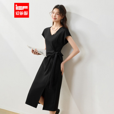 IEF/爱依服2026夏季新款法式成熟优雅气质收腰显瘦V领连衣长裙
