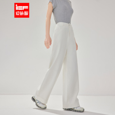 IEF/爱依服裤子2025秋季新款韩系风简约休闲通勤气质百搭阔腿裤