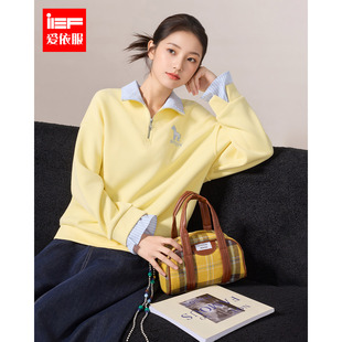 IEF/爱依服上衣2026春季新款韩版时尚休闲宽松百搭松弛风百搭卫衣