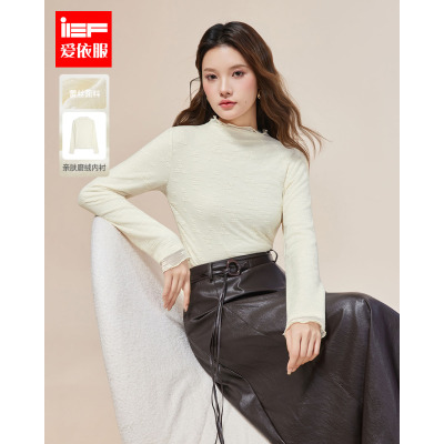 IEF/爱依服2025新款秋季蕾丝打底衣法式温柔风长袖独特别致上衣