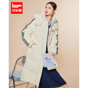 IEF/爱依服2025冬季新款美式休闲通勤百搭白鸭绒保暖长款羽绒外套