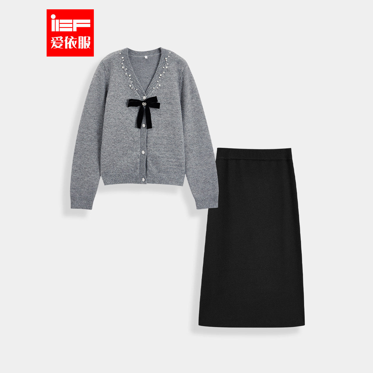 IEF/爱依服2025秋冬新款法式成熟优雅气质感女人味毛织上下套长裙,女装/女士精品,时尚套装,淘宝优惠券,粉丝福利购,淘宝优惠卷