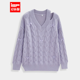 甜美温柔淑女气质宽松百搭毛织中上衣 法式 IEF 爱依服2025秋冬新款