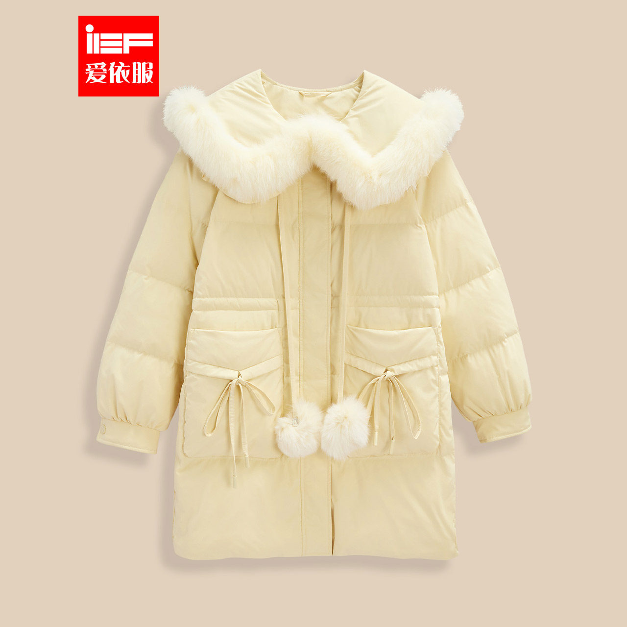 IEF/爱依服2025冬季新款法式甜美减龄少女风大翻领设计羽绒中外套,女装/女士精品,羽绒服,淘宝优惠券,粉丝福利购,淘宝优惠卷