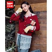 法式 IEF 爱依服2025秋冬新款 甜美温柔风设计感通勤百搭毛织上衣